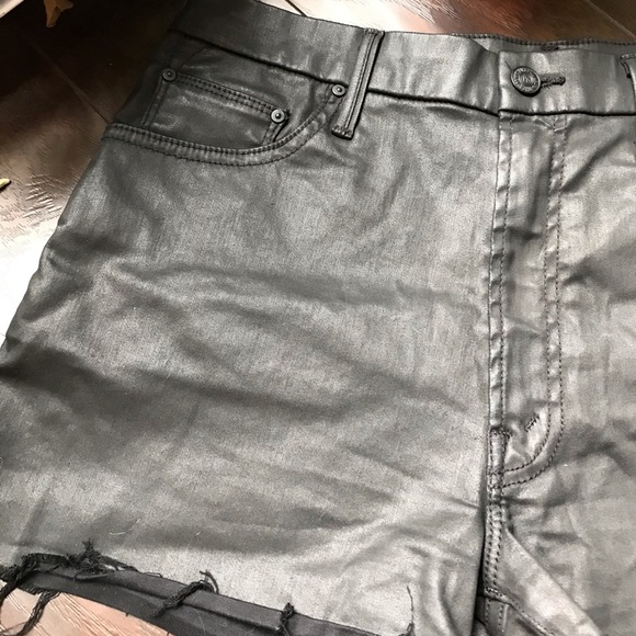 MOTHER Highwaisted cutoff short in Dare I be Happy - Picture 7 of 13